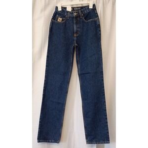 Vtg NEW Y2K 90s Cruel Girl Slim Fit High Rise Denim Jeans 5 LONG Blue Straight‎